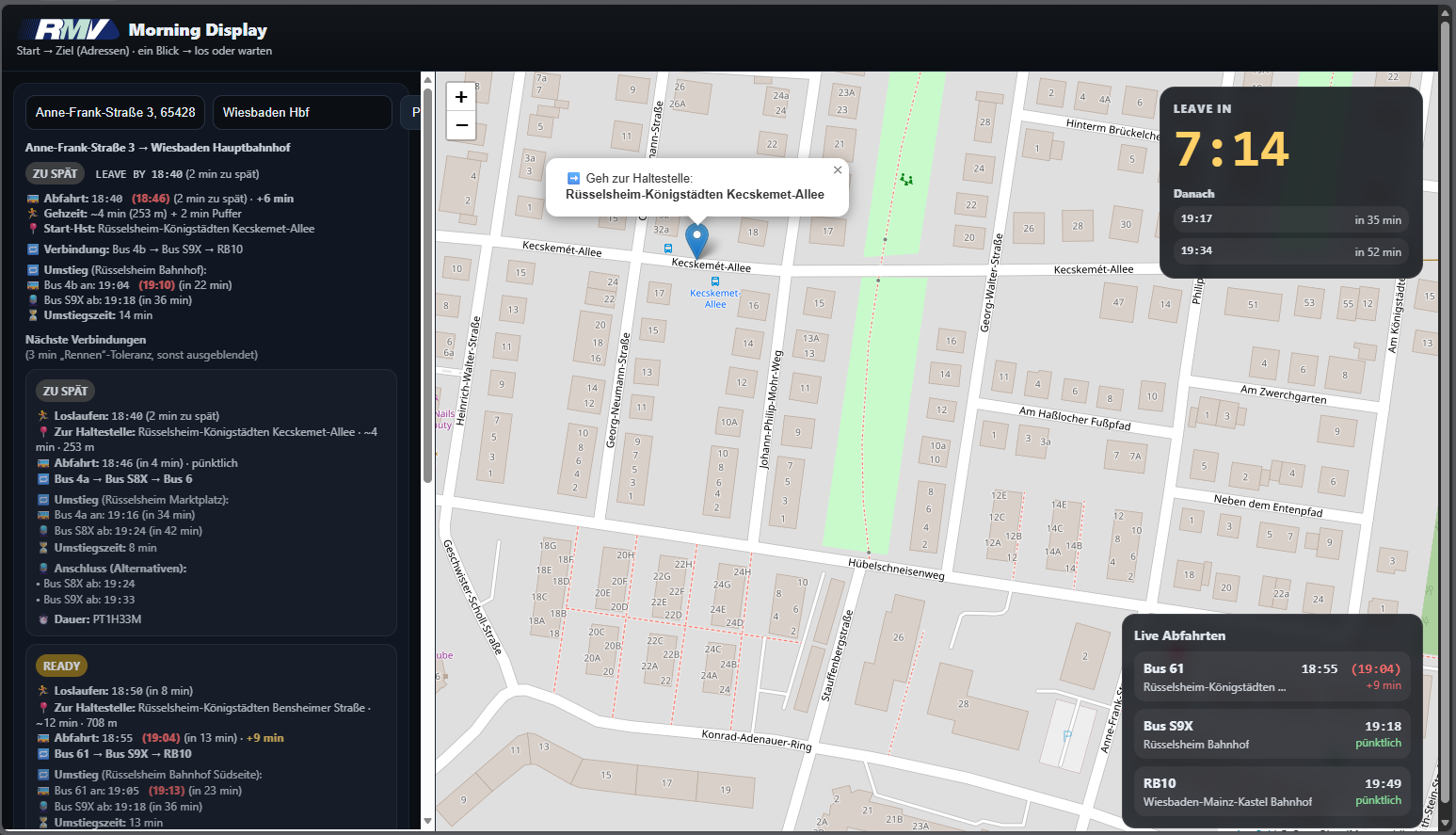 RMV Morning Display Preview